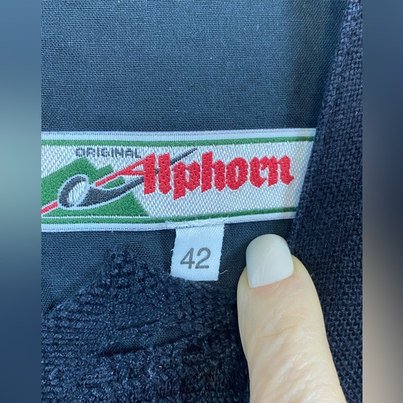 Alphorn Vintage Dress Size EU42/US10 Black Linen Blend Maxi‎ Austria Whimsygoth - Picture 8 of 16